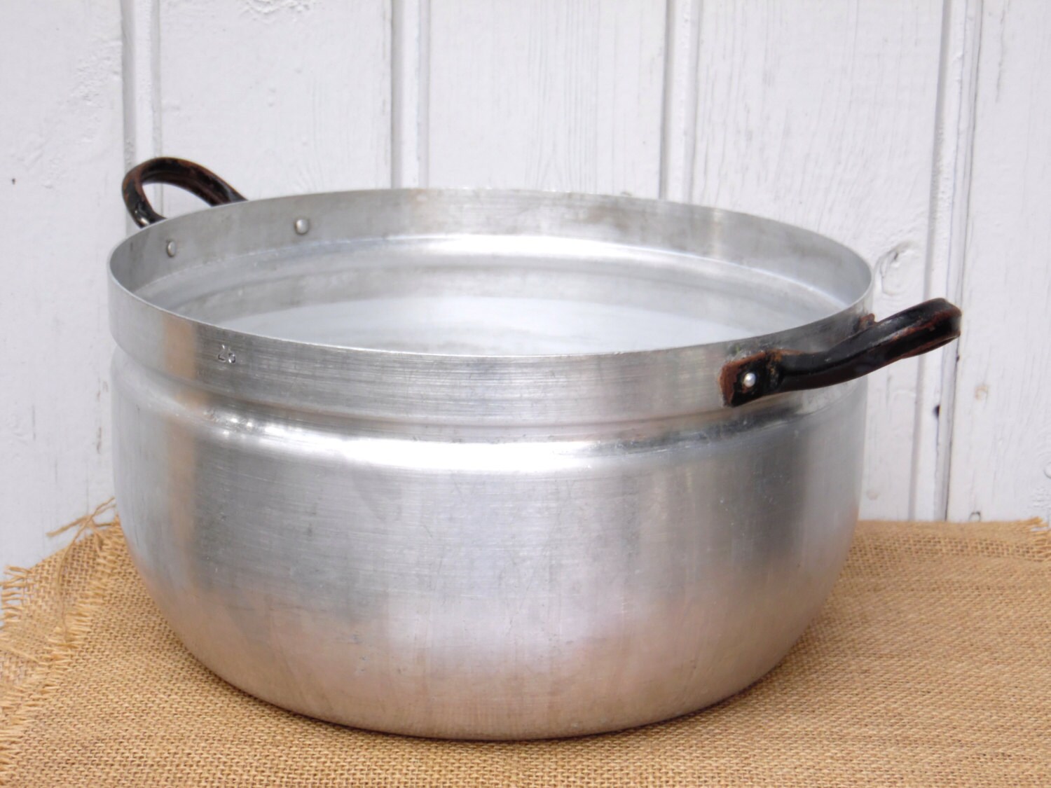 RESERVED Large Aluminum Mixing Bowl Vintage Bowl