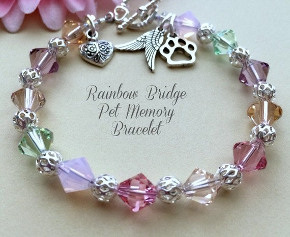 Pet Loss Jewelry Rainbow Bridge Swarovski By FaithExpressions