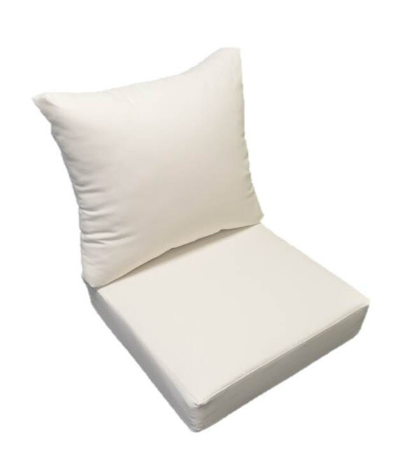 Outdura Solid Sunbrella Canvas White Cushion for Indoor