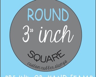 Custom Rubber Stamp 3" inch rubber stamp made to order from business logo & artwork branding a large graphic on products
