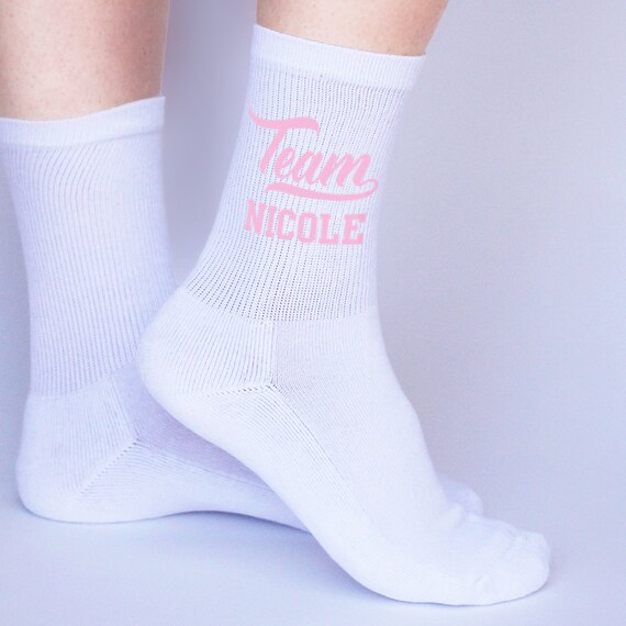 Personalized Custom Printed TEAM BRIDE Socks Bridal Party