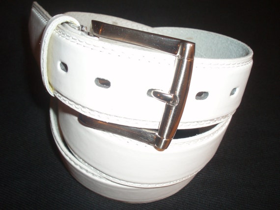 Men&#39;s Genuine White Leather Belt 11/2wide For Golf