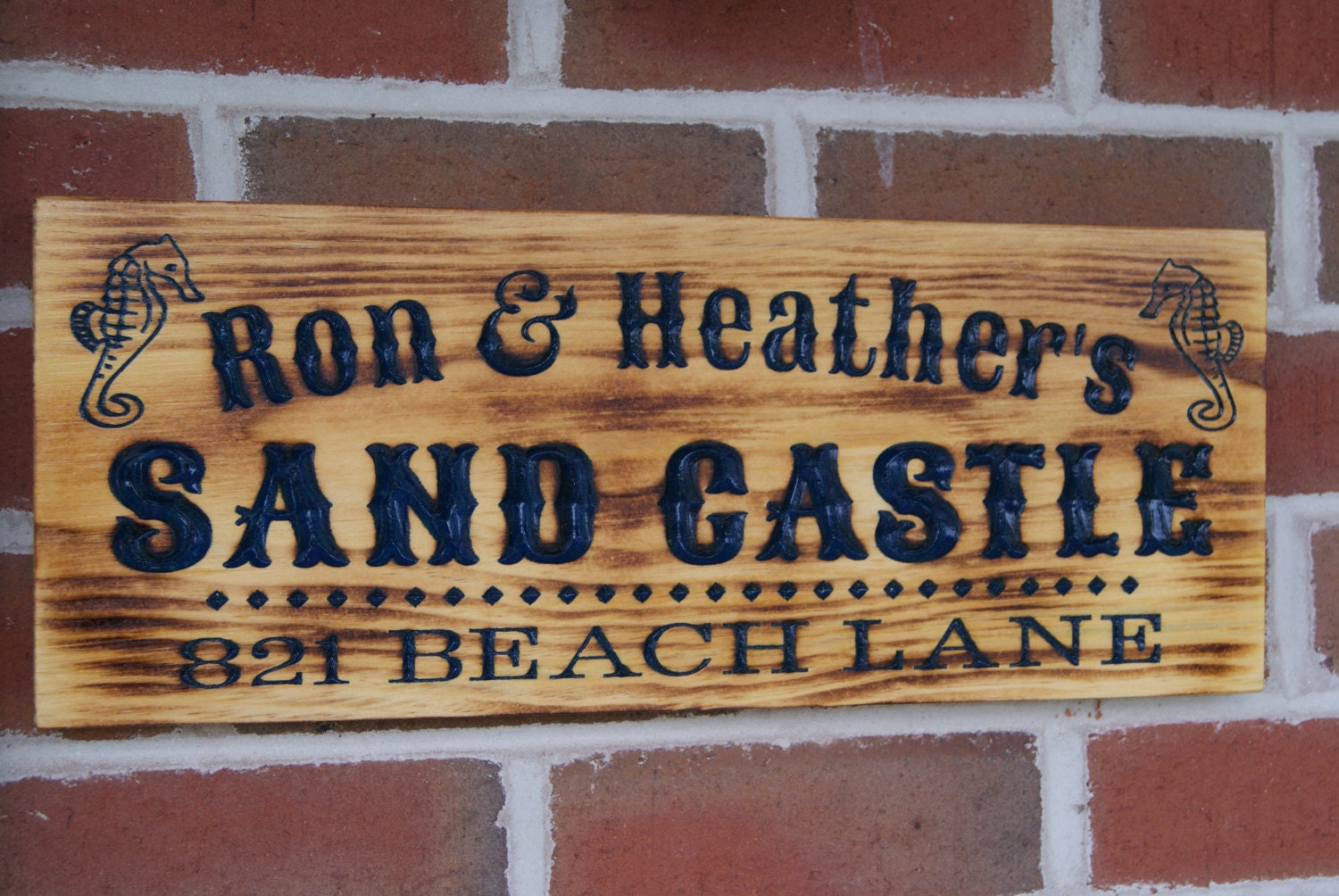 Beach House Address Sign Personalized Wooden by TKWoodcrafts