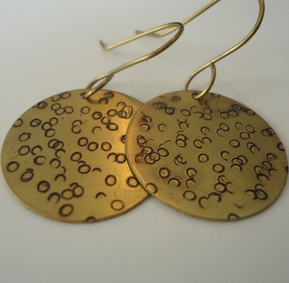 Gold Metal Stamped Earrings