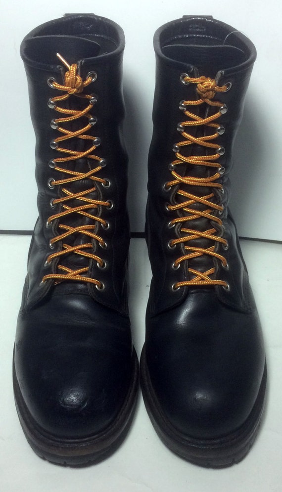 Red Wing® Steel Toe Logger Black Leather Work Boots Made In