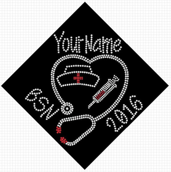 BSN RN LPN nurse graduation cap custom name by SarahLouBoutique