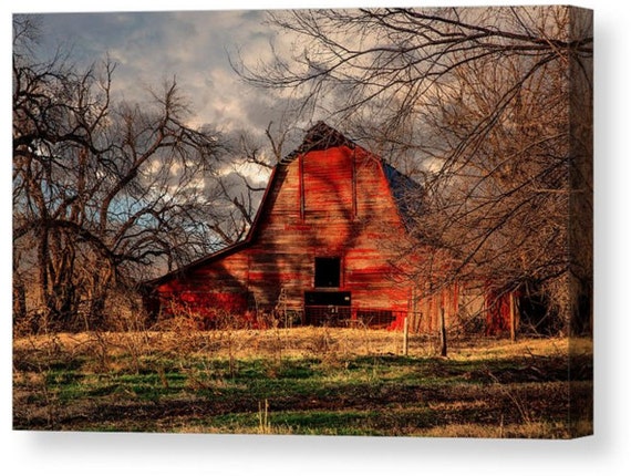 Red Barn Canvas Barn Wall Art Red Barn Oklahoma Farm