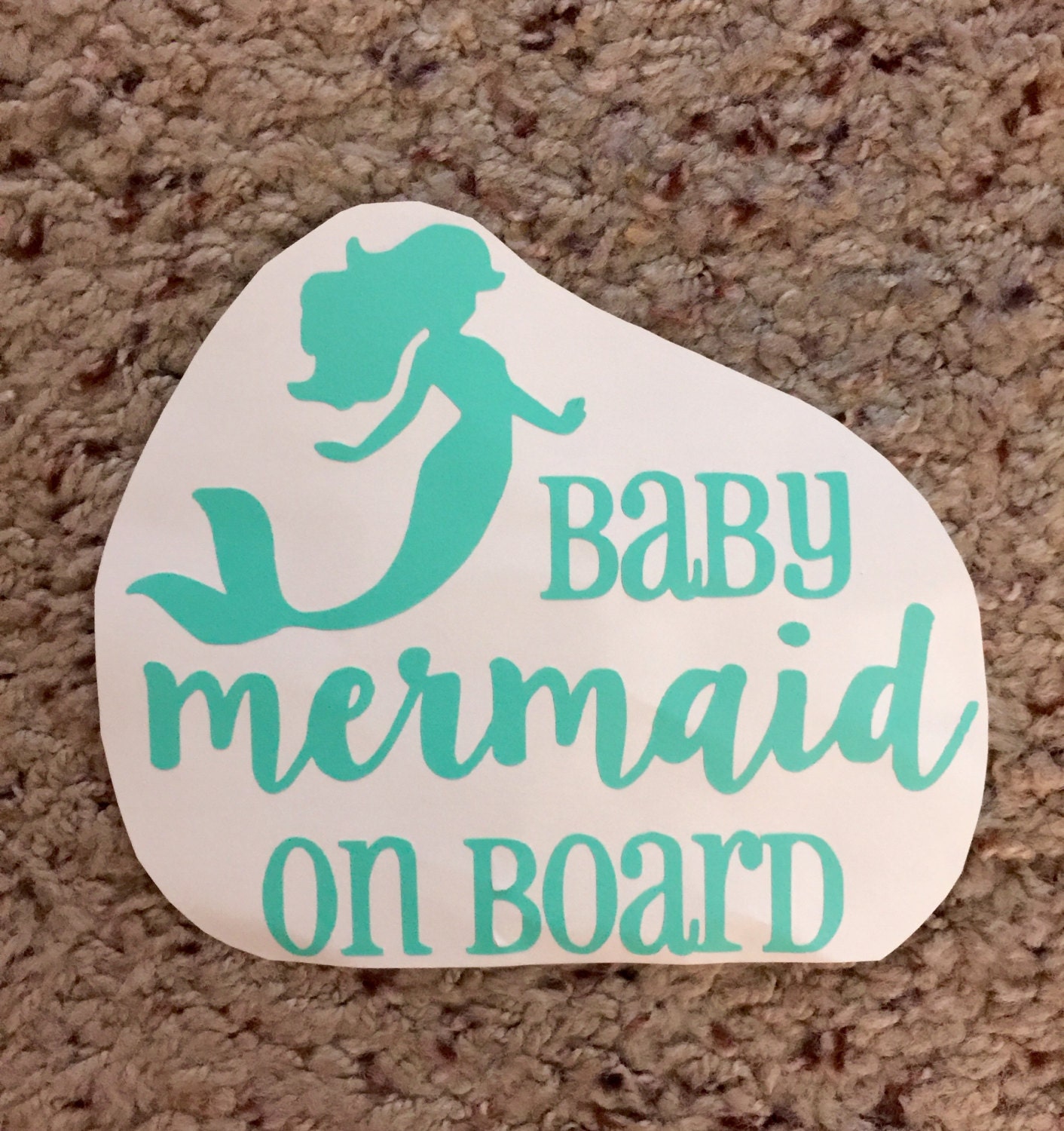 Download Baby Mermaid on Board Car Decal