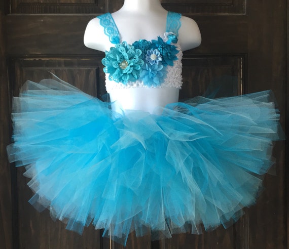 Bikini/Crop Top Tutu size 2t In Shades Of by LittleSpitters13367