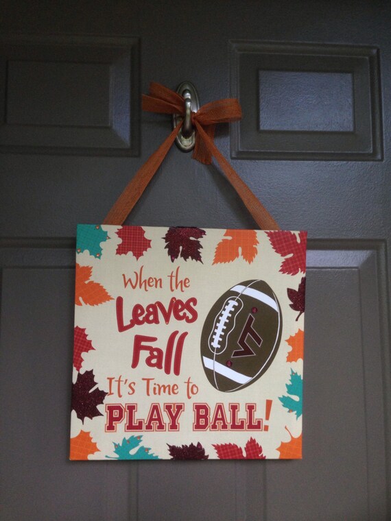 Virginia Tech football door hanger or wall decor VT Hokies
