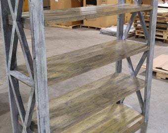 Bookshelf, Rustic, Distressed, Industrial, Office, Bookcase, Shelf, Shelves
