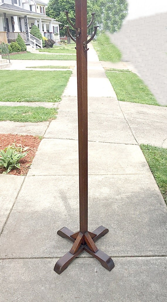 Antique Solid Mahogany Coat Rack Hall Tree By QUEENIESECLECTIC   Il 570xN.988662696 160p 