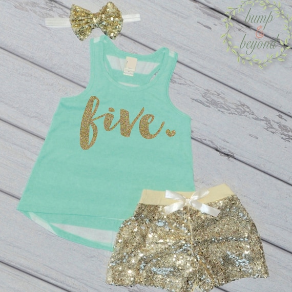 Trendy Kids Clothes 5 Year Old Birthday Shirt Girl Fifth