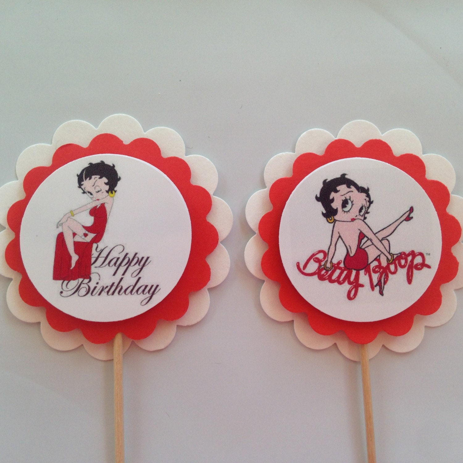 Betty Boop party Cupcake Toppers Birthday Party Decoration