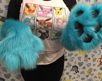 Elbow length fursuit paws