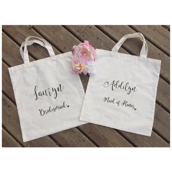 Bridal Party Tote Bags by DarlingAdorned on Etsy