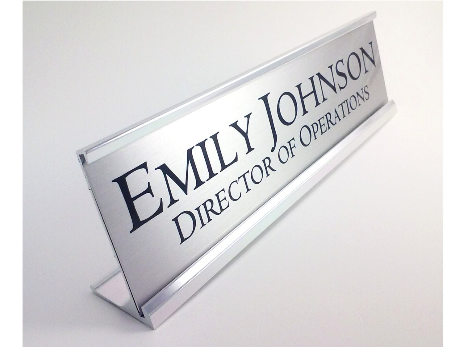 Personalized Desk Name plate nameplate Silver with Silver