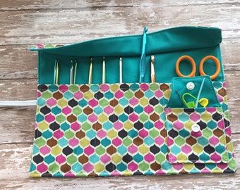 Crochet hook case roll / organizer made to order by 1000Stars