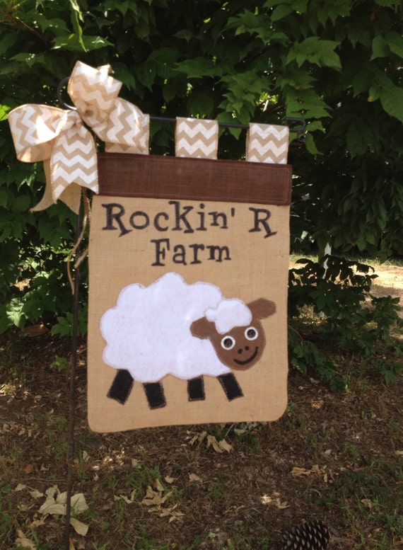 Farm Flag Burlap Garden Flag Sheep Garden Flag Lamb Flag