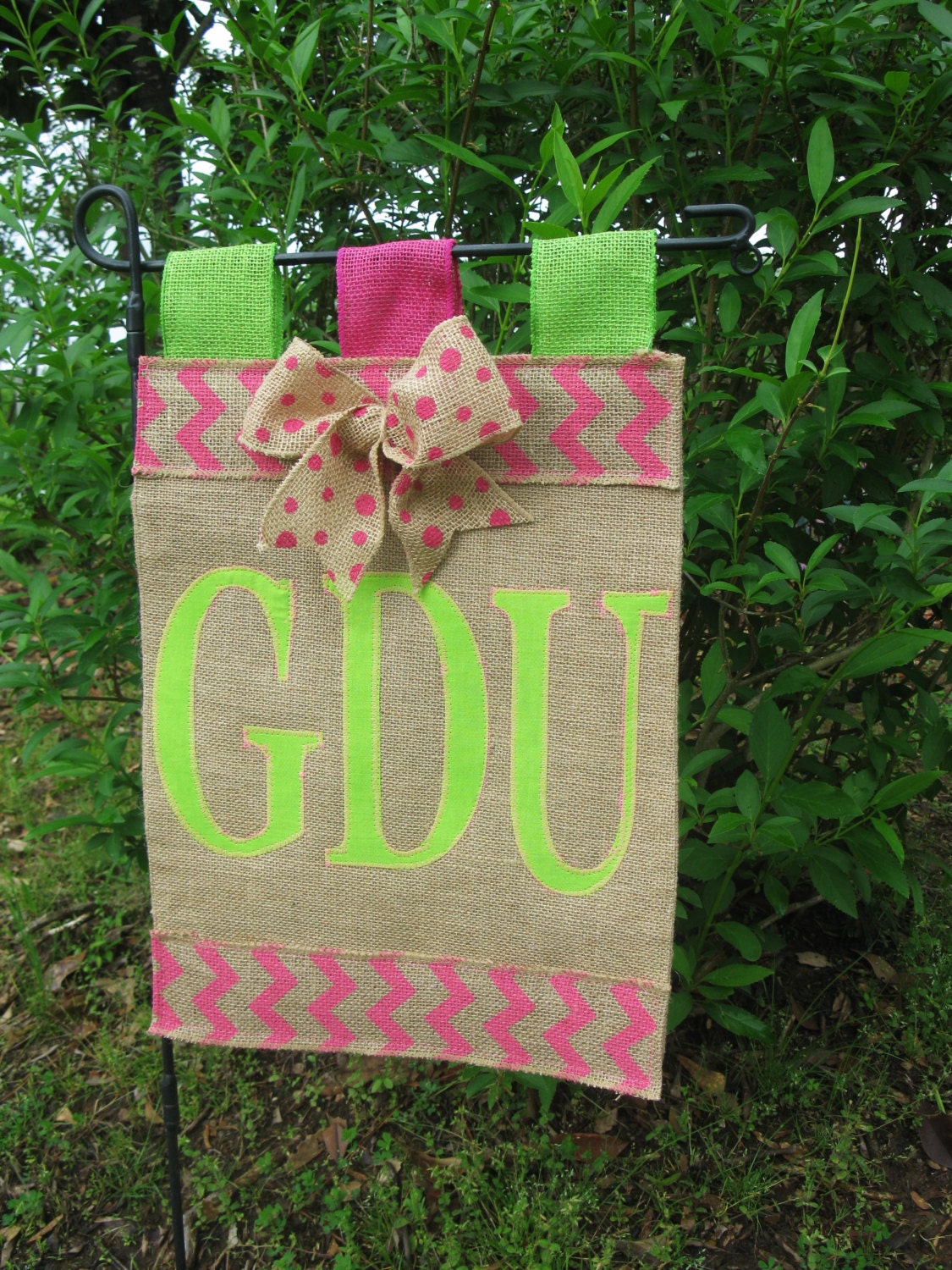 Burlap Initial Garden Flag Custom Garden Flags Chevron Garden