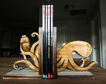 Kraken Bookends, Octopus, Pirate, Book Ends