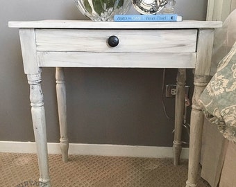 AVAILABLE: Cream & Gray Painted Nightstand