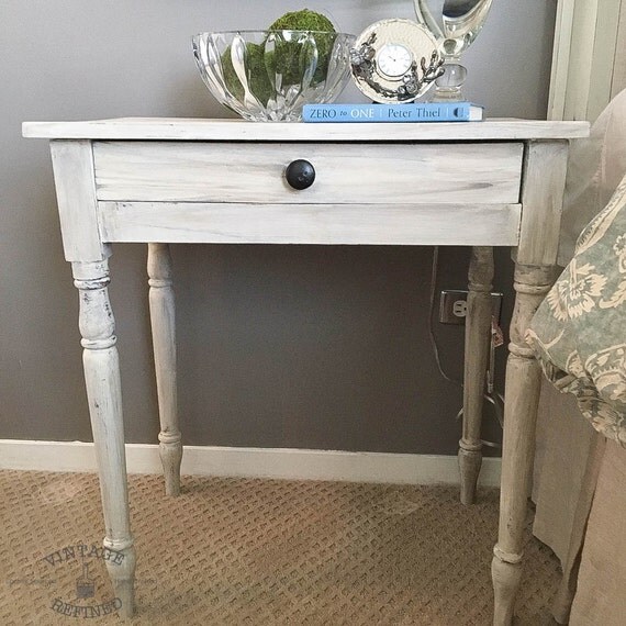 AVAILABLE Cream & Gray Painted Nightstand