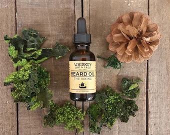 The Viking Beard Oil - Oakmoss & Pine Scented Beard Oil, Vegan Beard Moisturizer, Beard Conditioner, Pine Beard Oil, Pine Beard Care