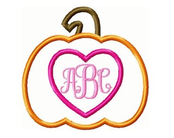 Pumpkin Monogram Applique Embroidery Design -INSTANT DOWNLOAD-
