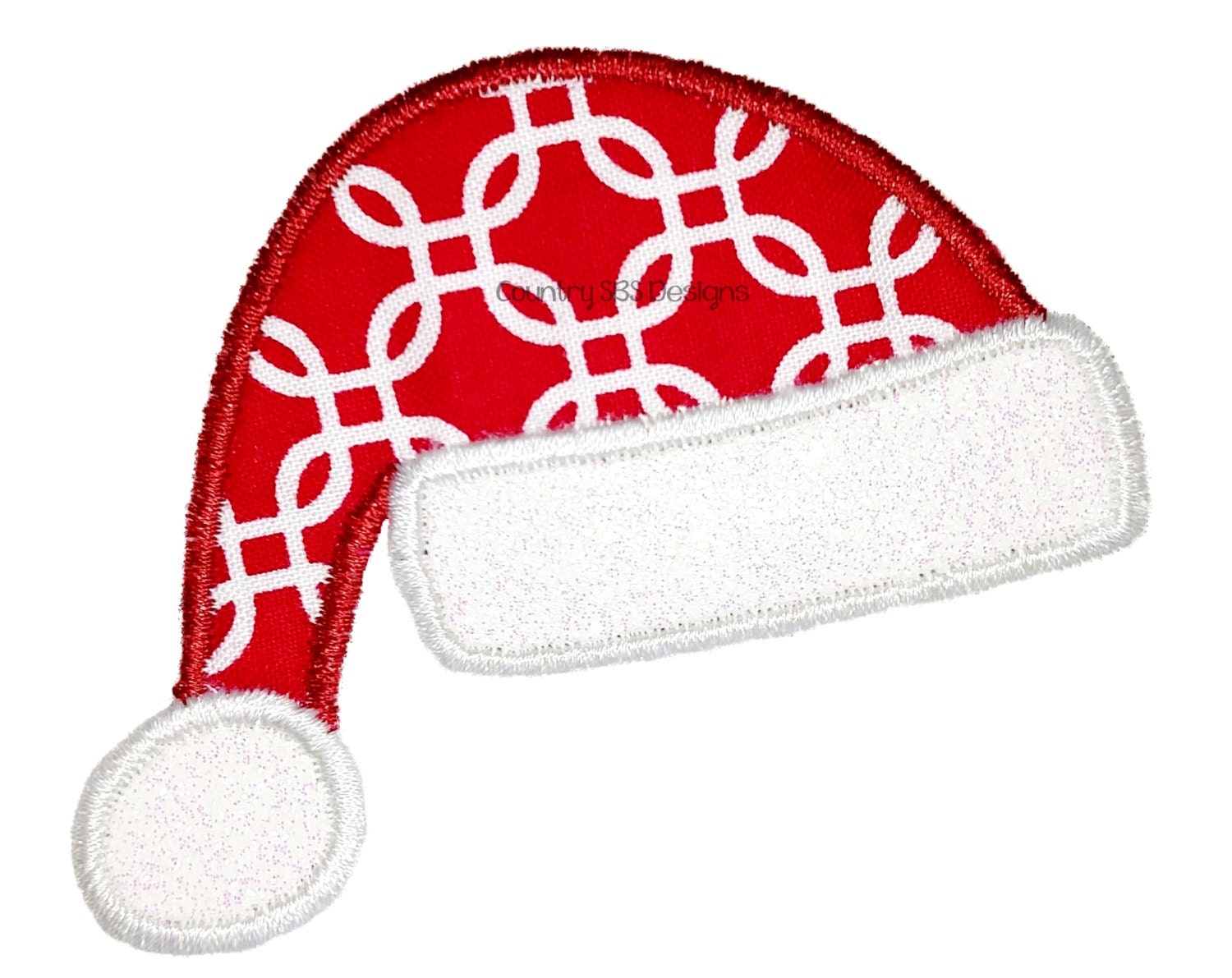 Santa hat applique embroidery design 4x4 instant download Santa hat applique embroidery design 4x4 instant download