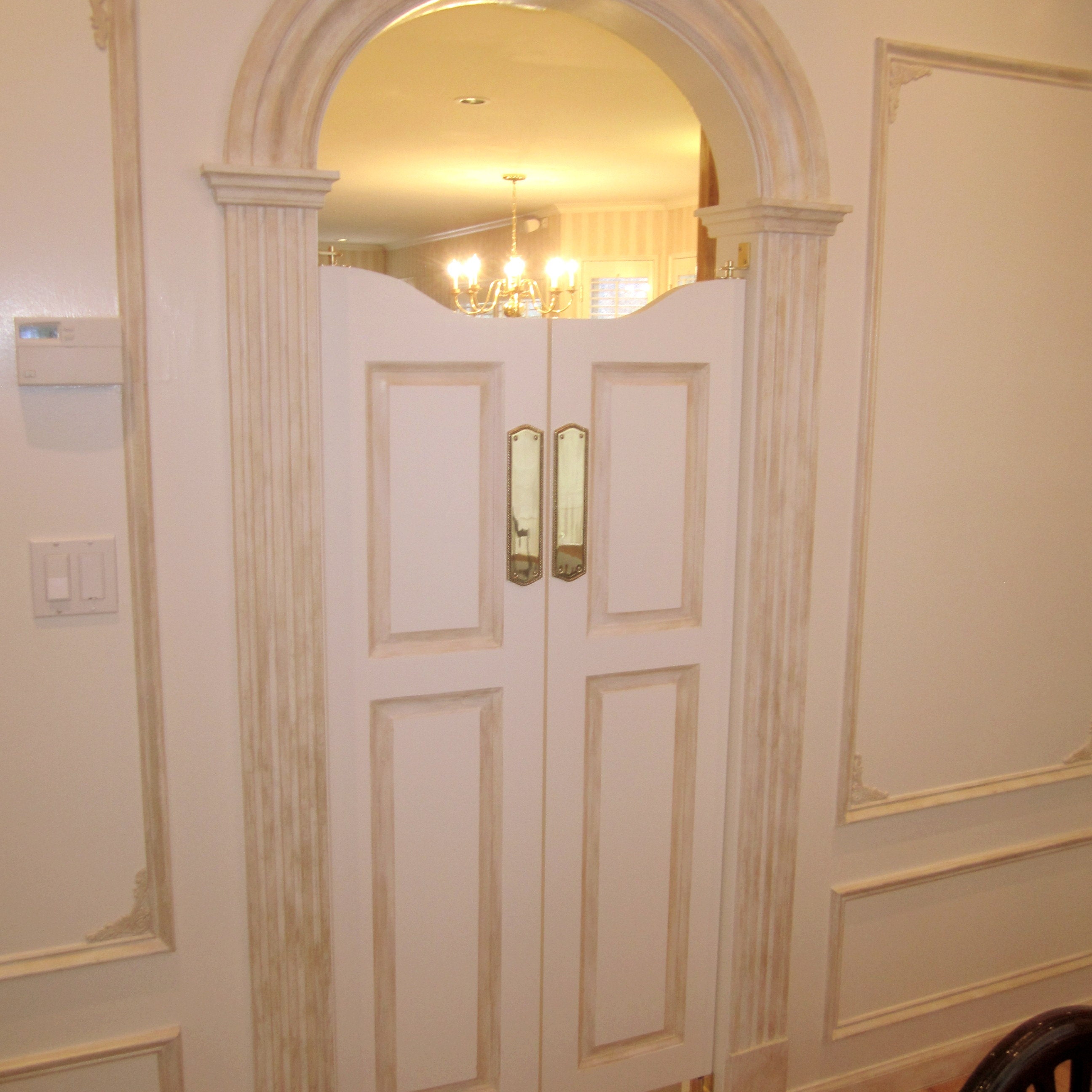 Custom Made Swinging Cafe Doors Mantel and by TheHomeDecorStoreInc