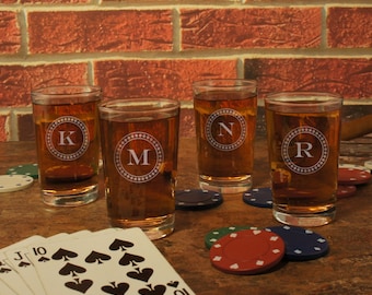 Personalized Shot Glasses individually Monogrammed with Design Options and Choice of Font from Our Selection (Each)