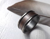 silver bronze ring, bronze wedding band, bronze engagement ring, cool mens ring personalized, mens wedding band, bronze anniversary gift