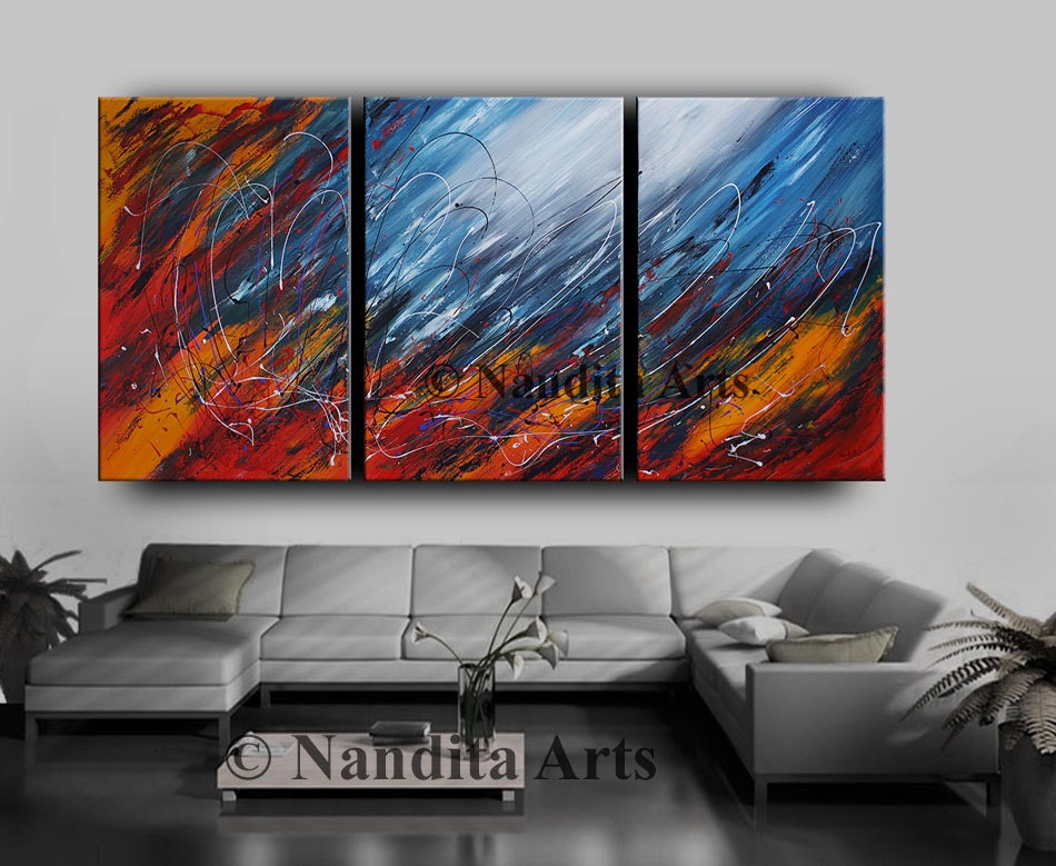 LARGE HOME DECOR Original Modern Abstract by ContemporaryArtDaily