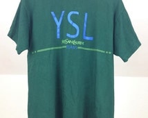 Vintage green YSL Yves Saint Laurent PARIS t-shirt Size.XL