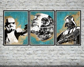 Star Wars Poster Set II, Stormtrooper Poster, Death Star Poster, Darth Vader Poster, Star Wars Movie Poster