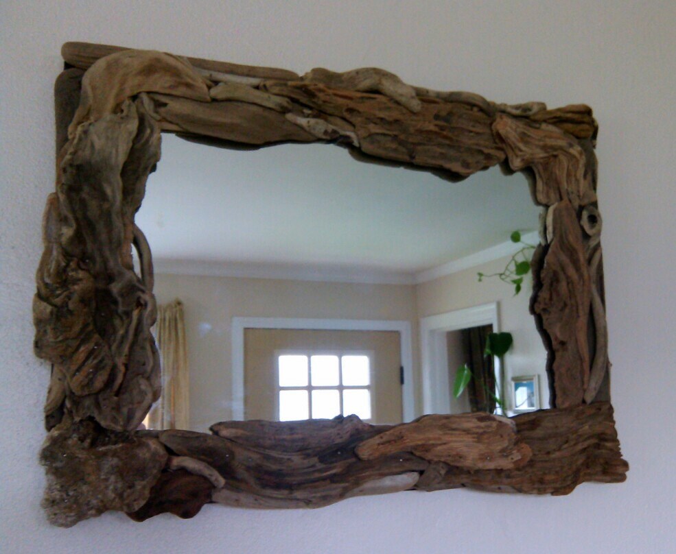Driftwood Mirror Rectangle Mirror Beach Theme Wall Mirror