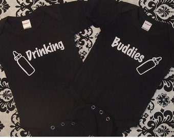 funny twin baby shirts twin clothes best friend baby bodysuits infant one piece set for multiples or best friends