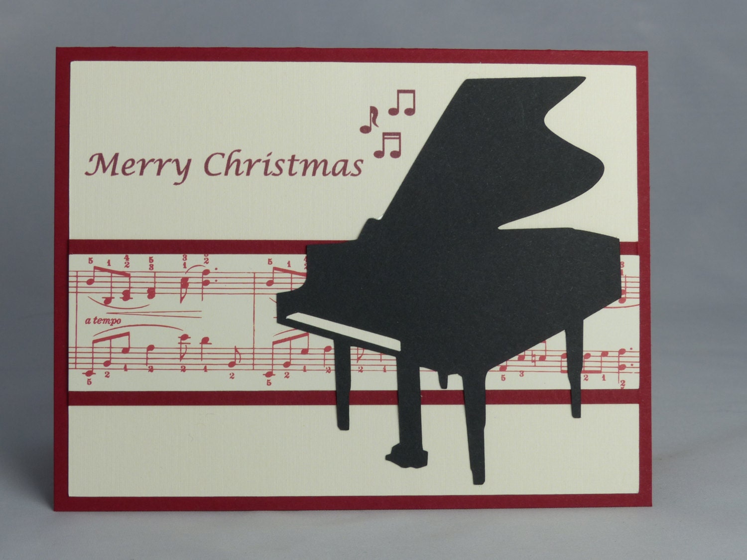 Handmade Christmas Card for Piano Teacher Music Teacher