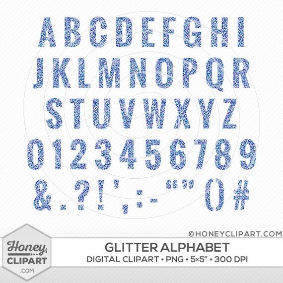 blue glitter letters blue font clipart blue by honeyclipart