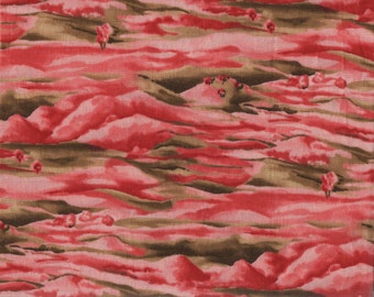Landscape Quilt Fabric - Hill Plains Trees - shades of Red & Brown - Beth Ann Bruske for David Textiles - OOP - BTHY