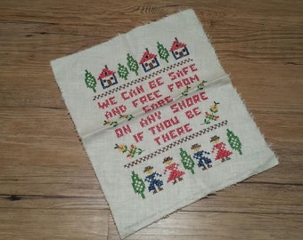 Charming Vintage Cross Stitch Sampler 60s