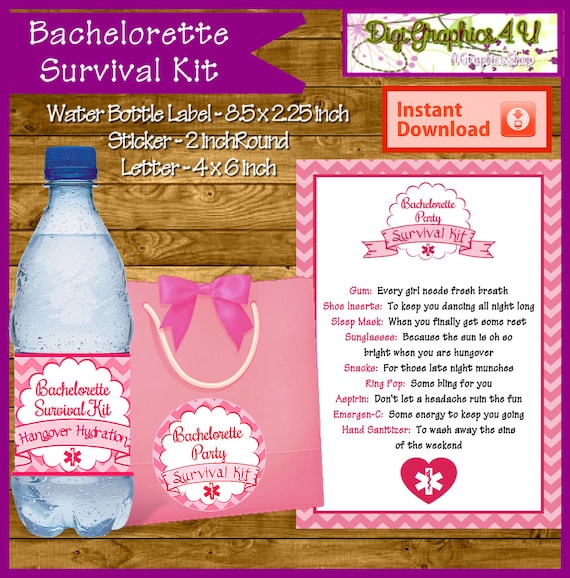 Bachelorette Party Printable Survival Kit Instant Download