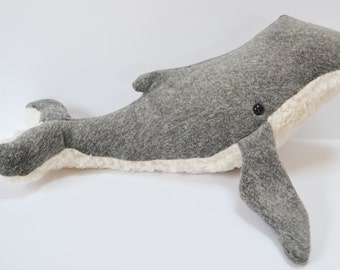 Items similar to Whale toy plush, handmade small humpback whale baby