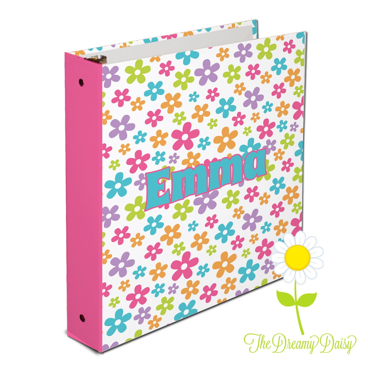 Personalized Binder for Kids Flower 3 Ring Binder for Girls