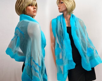Silk Shawl turquoisefor dresses and blouses