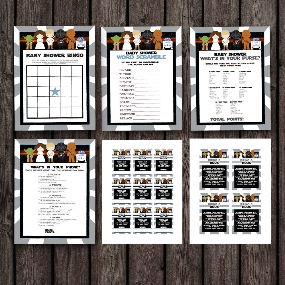 star wars baby shower games instant download at purchase
