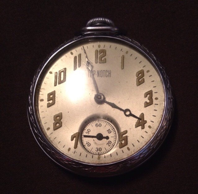 Mens Time Top Notch Vintage Pocket Watch Ingraham E Co Bristol