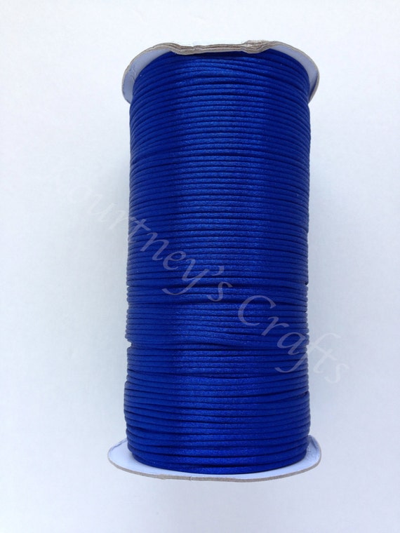 Royal Blue Satin Rattail Nylon Cord Size 2mm Length 250yds per