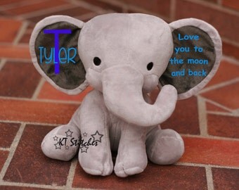 Stuffed Elephant Personalized/Subway Birth Announcement